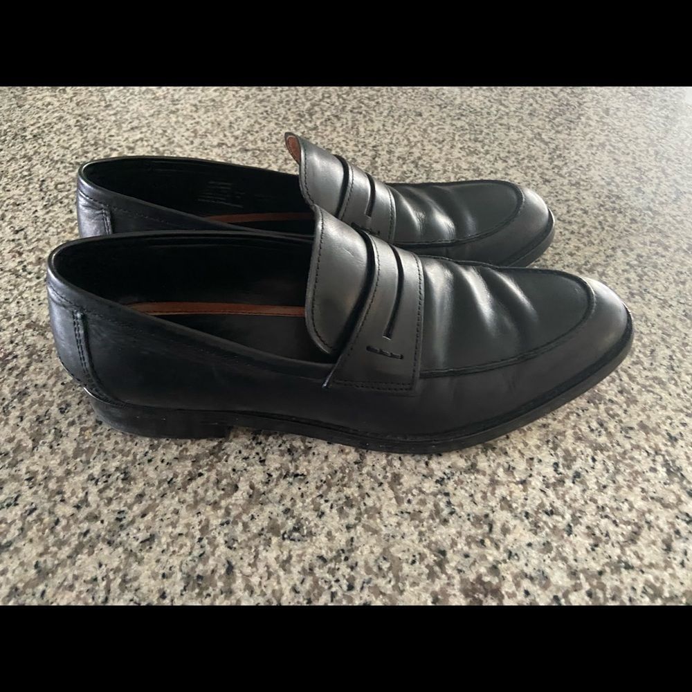 Men's Coach “Allen” Black leather Penny Loafers dress shoes black 10.5 M - Picture 4 of 12